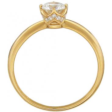 Золотое помолвочное кольцо Эстет 01K139300 с фианитом Swarovski 1 Золотое помолвочное кольцо Эстет 01K139300 с фианитом Swarovski 1