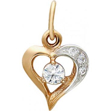 Золотой кулон Эстет 01P110007 c фианитом 1 Золотой кулон Эстет 01P110007 c фианитом 1