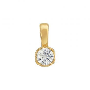 Золотой кулон Эстет 01P139297 c фианитом, cо Swarovski 1 Золотой кулон Эстет 01P139297 c фианитом, cо Swarovski 1