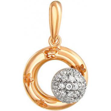 Золотой кулон Эстет 01P1610591ZH c фианитом 1 Золотой кулон Эстет 01P1610591ZH c фианитом 1