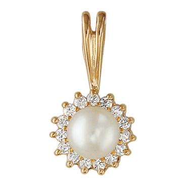Золотой кулон Эстет 01P311932-1 c жемчугом, фианитом 1 Золотой кулон Эстет 01P311932-1 c жемчугом, фианитом 1