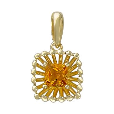 Золотой кулон Эстет 01P338000 c цитрином 1