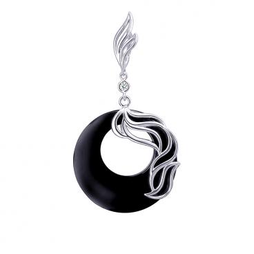 Золотой кулон Эстет 01P4210122-1 c агатом, фианитом 1