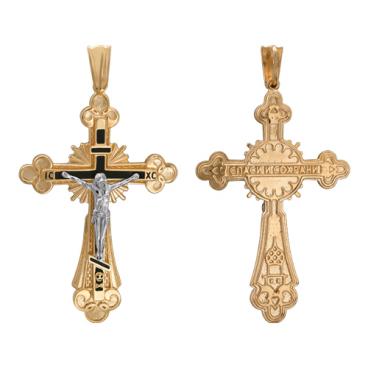 Мужской золотой православный крестик с распятием Эстет 01R060630JE 1 Мужской золотой православный крестик с распятием Эстет 01R060630JE 1