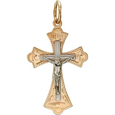 Золотой православный крестик с распятием Эстет 01R760713 1 Золотой православный крестик с распятием Эстет 01R760713 1