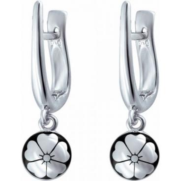 Круглые серьги из белого золота ESTET Moscow 01S0211245JE с эмалью 1 Круглые серьги из белого золота ESTET Moscow 01S0211245JE с эмалью 1