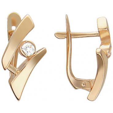 Золотые серьги Эстет 01S110302 с фианитами 1 Золотые серьги Эстет 01S110302 с фианитами 1
