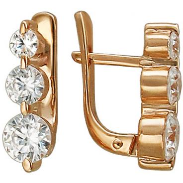 Золотые серьги Эстет 01S112933 с фианитами 1 Золотые серьги Эстет 01S112933 с фианитами 1