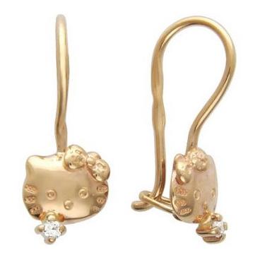 Золотые серьги Эстет 01S114932 с фианитами 1 Золотые серьги Эстет 01S114932 с фианитами 1