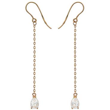 Золотые длинные серьги Эстет 01S114964 с фианитами 1 Золотые длинные серьги Эстет 01S114964 с фианитами 1