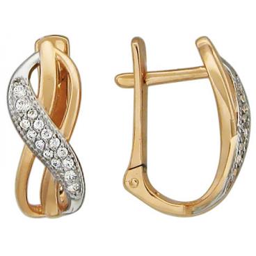 Золотые серьги Эстет 01S115641 с фианитами 1 Золотые серьги Эстет 01S115641 с фианитами 1