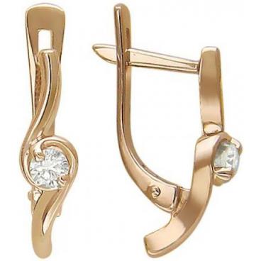 Золотые серьги Эстет 01S116812 с фианитами 1 Золотые серьги Эстет 01S116812 с фианитами 1
