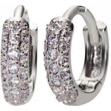 Серьги кольца конго из белого золота Эстет 01S124927 с фианитами 1 Серьги кольца конго из белого золота Эстет 01S124927 с фианитами 1