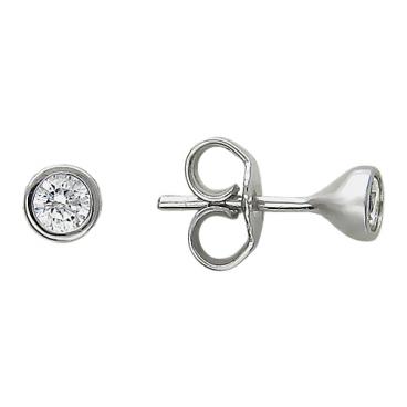 Серьги-пусеты (гвоздики) из белого золота Эстет 01S126328 с фианитами 1 Серьги-пусеты (гвоздики) из белого золота Эстет 01S126328 с фианитами 1