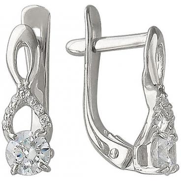 Серьги из белого золота Эстет 01S127385 с фианитами 1 Серьги из белого золота Эстет 01S127385 с фианитами 1