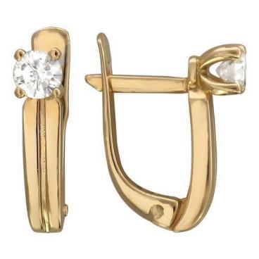 Золотые серьги Эстет 01S134406 с фианитами 1 Золотые серьги Эстет 01S134406 с фианитами 1