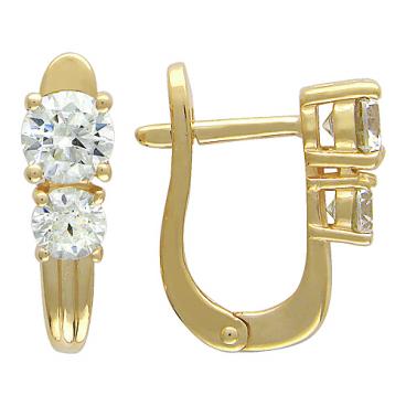 Золотые серьги Эстет 01S134541 с фианитами 1 Золотые серьги Эстет 01S134541 с фианитами 1