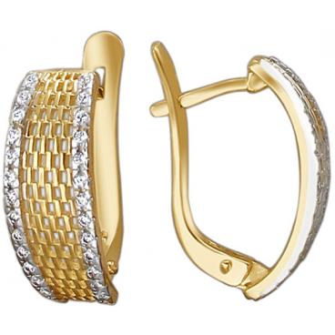 Золотые серьги Эстет 01S135488 с фианитами 1 Золотые серьги Эстет 01S135488 с фианитами 1