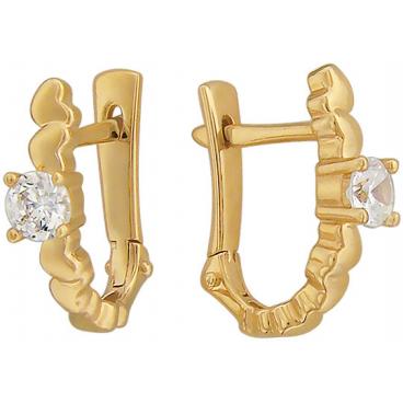 Золотые серьги Эстет 01S139304 с фианитами Swarovski 1 Золотые серьги Эстет 01S139304 с фианитами Swarovski 1