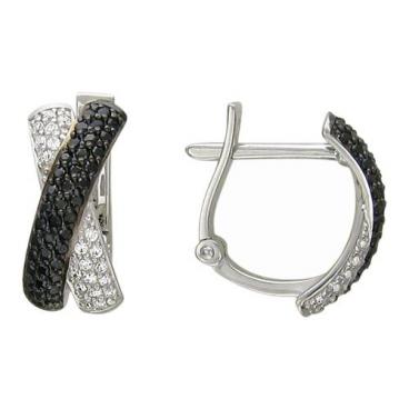 Серьги из белого золота Эстет 01S225834-1 с фианитами 1 Серьги из белого золота Эстет 01S225834-1 с фианитами 1