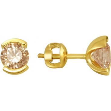 Золотые серьги-пусеты (гвоздики) Эстет 01S2310880-2 с фианитами Swarovski 1 Золотые серьги-пусеты (гвоздики) Эстет 01S2310880-2 с фианитами Swarovski 1