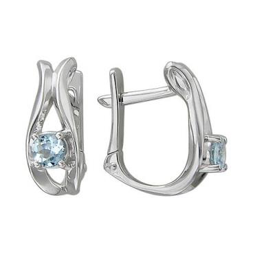 Серьги из белого золота Эстет 01S327838-1 с аквамаринами 1