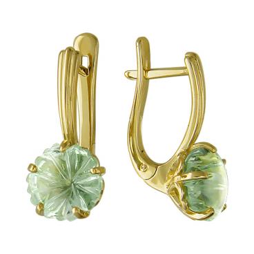 Золотые серьги Эстет 01S337909 с цитринами 1