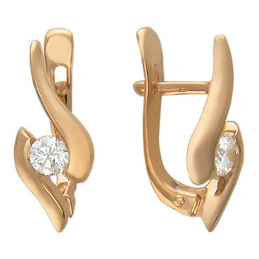 Золотые серьги Эстет 01S611438 с бриллиантами 1 Золотые серьги Эстет 01S611438 с бриллиантами 1