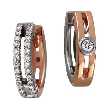 Золотые серьги круглые Эстет 01S667882 с бриллиантами 1 Золотые серьги круглые Эстет 01S667882 с бриллиантами 1