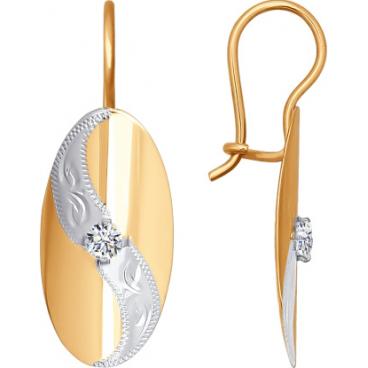 Золотые серьги SOKOLOV 026641_s с фианитами 1 Золотые серьги SOKOLOV 026641_s с фианитами 1