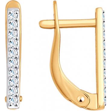 Золотые серьги SOKOLOV 027106_s с фианитами 1 Золотые серьги SOKOLOV 027106_s с фианитами 1