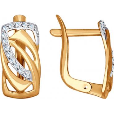 Золотые серьги SOKOLOV 027189_s с фианитами 1 Золотые серьги SOKOLOV 027189_s с фианитами 1
