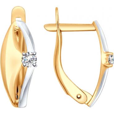Золотые серьги SOKOLOV 027300_s с фианитами 1 Золотые серьги SOKOLOV 027300_s с фианитами 1