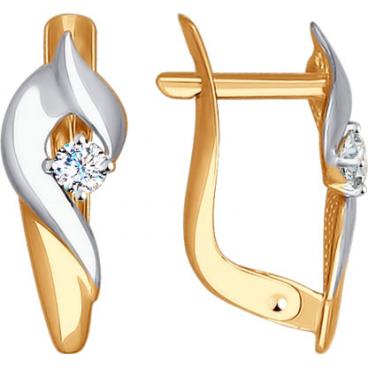 Золотые серьги SOKOLOV 027317_s с фианитами 1 Золотые серьги SOKOLOV 027317_s с фианитами 1