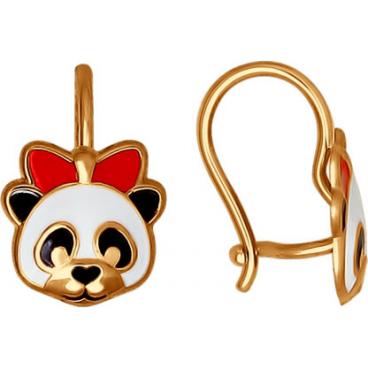 Детские золотые серьги SOKOLOV 027352_s с эмалью 1 Детские золотые серьги SOKOLOV 027352_s с эмалью 1