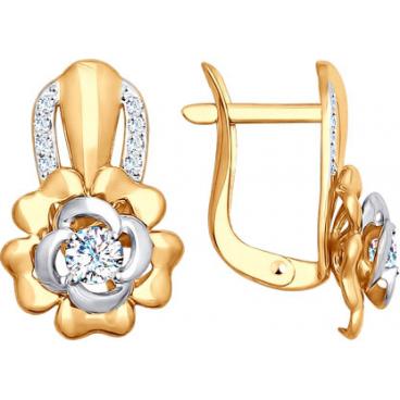 Золотые серьги SOKOLOV 027503_s с фианитами 1 Золотые серьги SOKOLOV 027503_s с фианитами 1