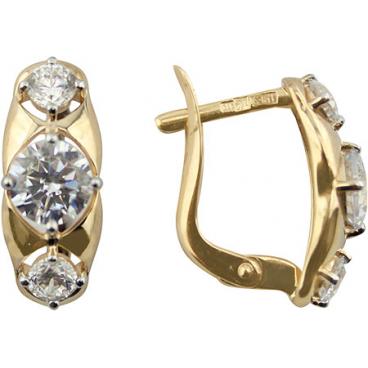 Золотые серьги SOKOLOV 027560_s с фианитами 1 Золотые серьги SOKOLOV 027560_s с фианитами 1