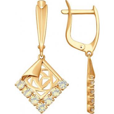 Золотые серьги SOKOLOV 027685_s с ситаллами 1