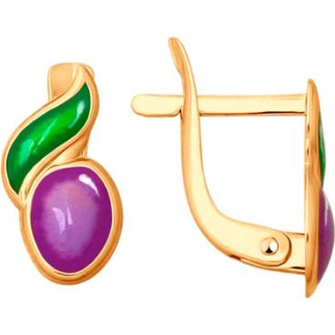 Детские золотые серьги SOKOLOV 027735_s с эмалью 1 Детские золотые серьги SOKOLOV 027735_s с эмалью 1