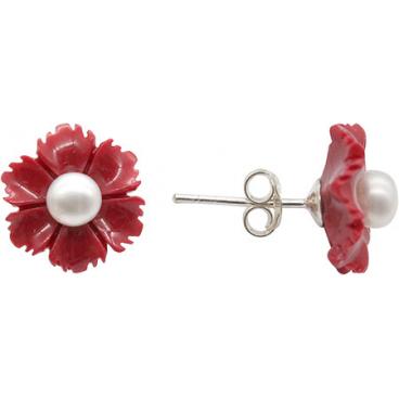 Серебряные серьги-пусеты (гвоздики) Silver Wings 02V6d-01 с жемчугом 1 Серебряные серьги-пусеты (гвоздики) Silver Wings 02V6d-01 с жемчугом 1