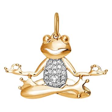 Золотой кулон КЮЗ Дельта 031309-d c фианитом 1 Золотой кулон КЮЗ Дельта 031309-d c фианитом 1