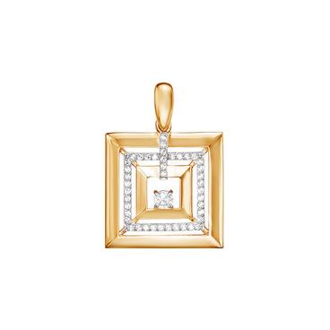 Золотой кулон КЮЗ Дельта 031515-d c фианитом 1 Золотой кулон КЮЗ Дельта 031515-d c фианитом 1