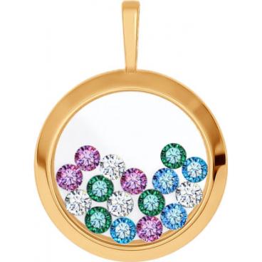 Золотой кулон SOKOLOV 034927_s c фианитом, корундами 1 Золотой кулон SOKOLOV 034927_s c фианитом, корундами 1