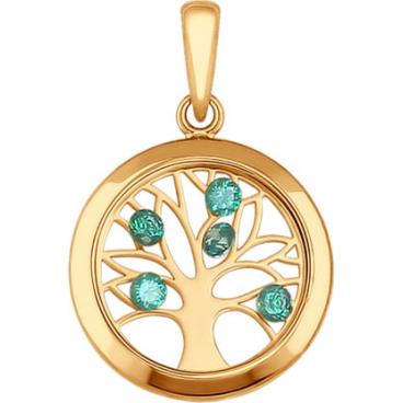 Золотой кулон SOKOLOV 035060_s c фианитом 1 Золотой кулон SOKOLOV 035060_s c фианитом 1