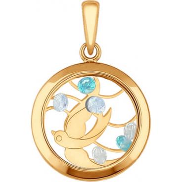 Золотой кулон SOKOLOV 035062_s c фианитом 1 Золотой кулон SOKOLOV 035062_s c фианитом 1