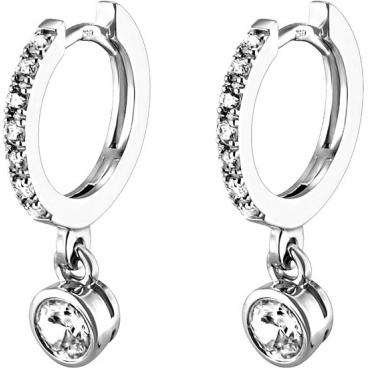 Серебряные серьги кольца конго Breuning 06/60663 с цирконием 1 Серебряные серьги кольца конго Breuning 06/60663 с цирконием 1