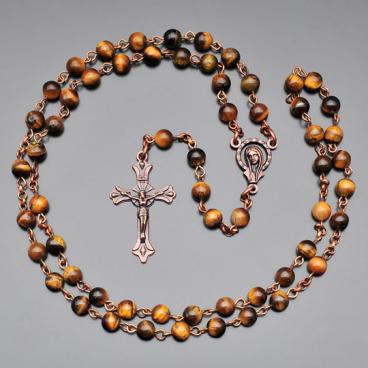 Колье бусы с подвесками Rico La Cara 0799-rlc с тигровым глазом 1