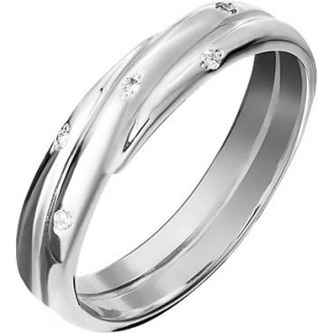 Обручальное кольцо из белого золота Уральский ювелирный завод 1-01265-012 с бриллиантами 1 Обручальное кольцо из белого золота Уральский ювелирный завод 1-01265-012 с бриллиантами 1