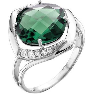 Серебряное кольцо Серебро России 10-052-41474 с кварцем, фианитами 1 Серебряное кольцо Серебро России 10-052-41474 с кварцем, фианитами 1