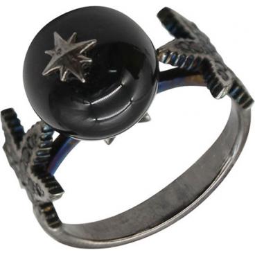 Серебряное кольцо aka.Hooliganka 1009.33_aka с агатом, черными фианитами 1